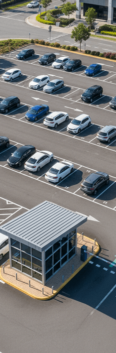 Outdoor parking lot with occupancy signage